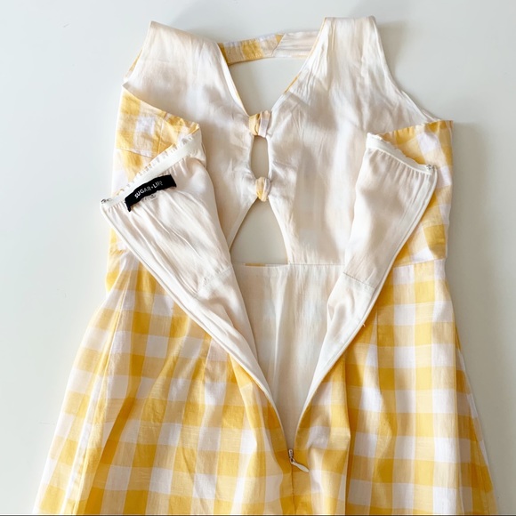 Sugarlips halter midi dress gingham yellow size small - Picture 7 of 12
